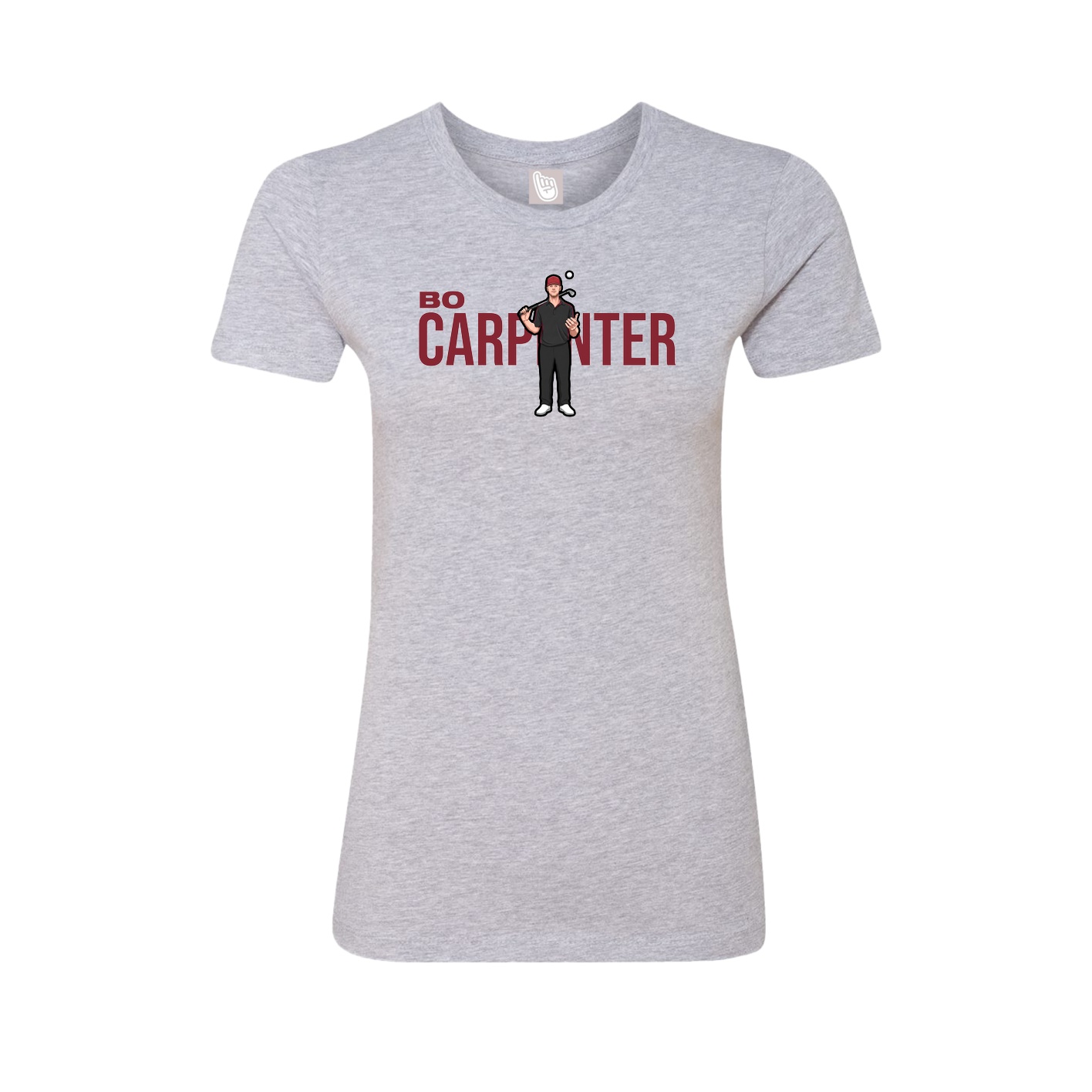 Fitted Women's Tee — Player Name in Grey
