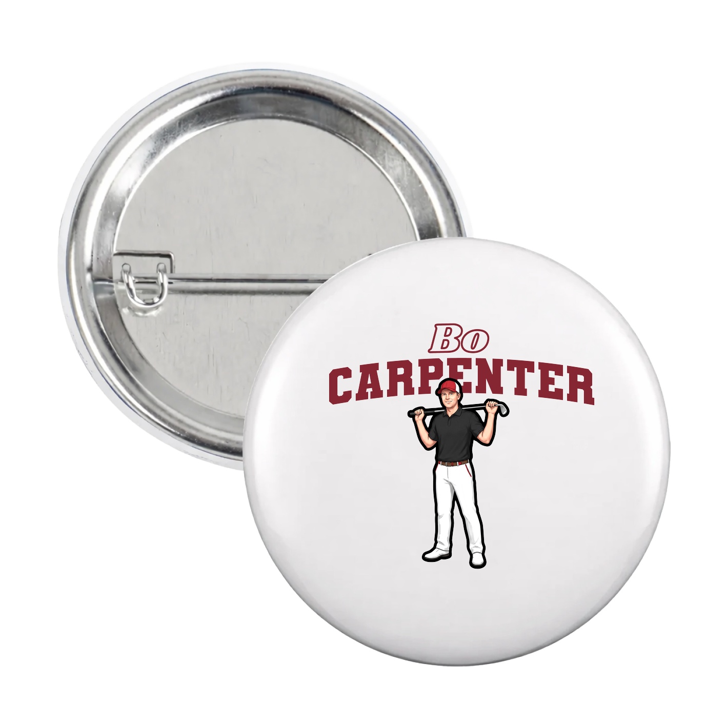 Game Day Button — Name Arch in White