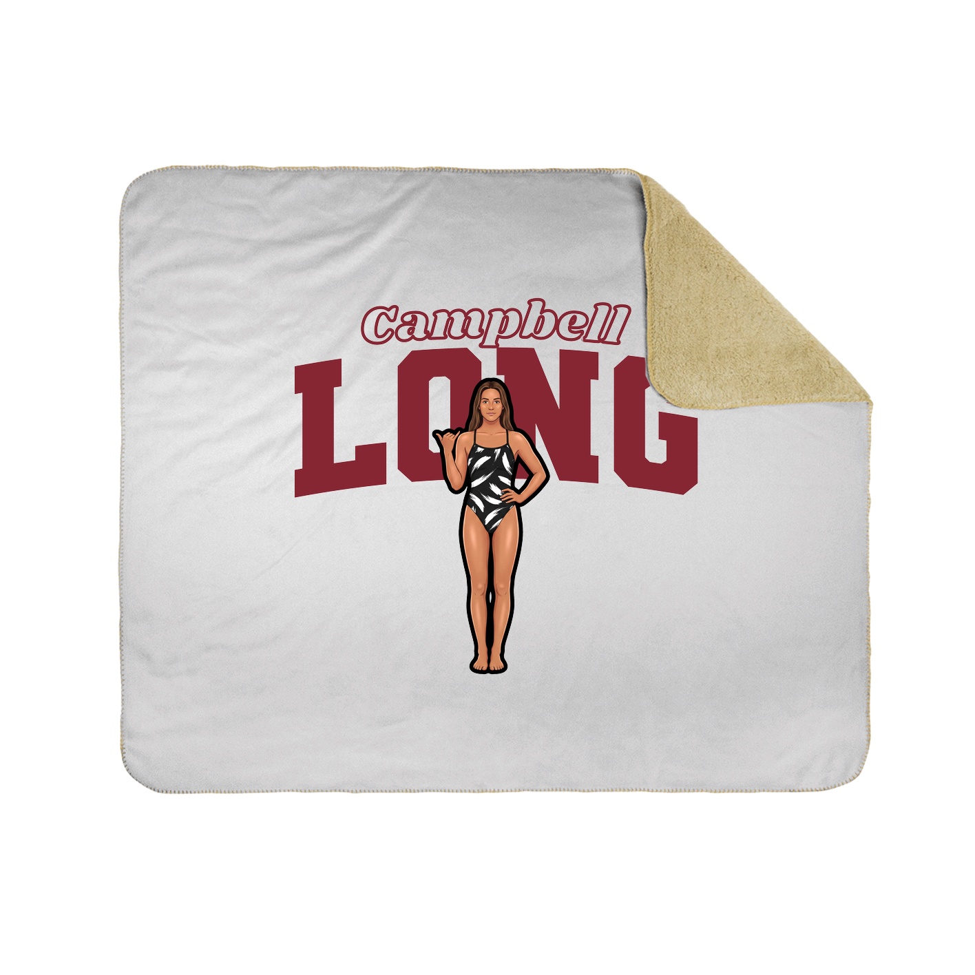 Throw Blanket — Name Arch in White