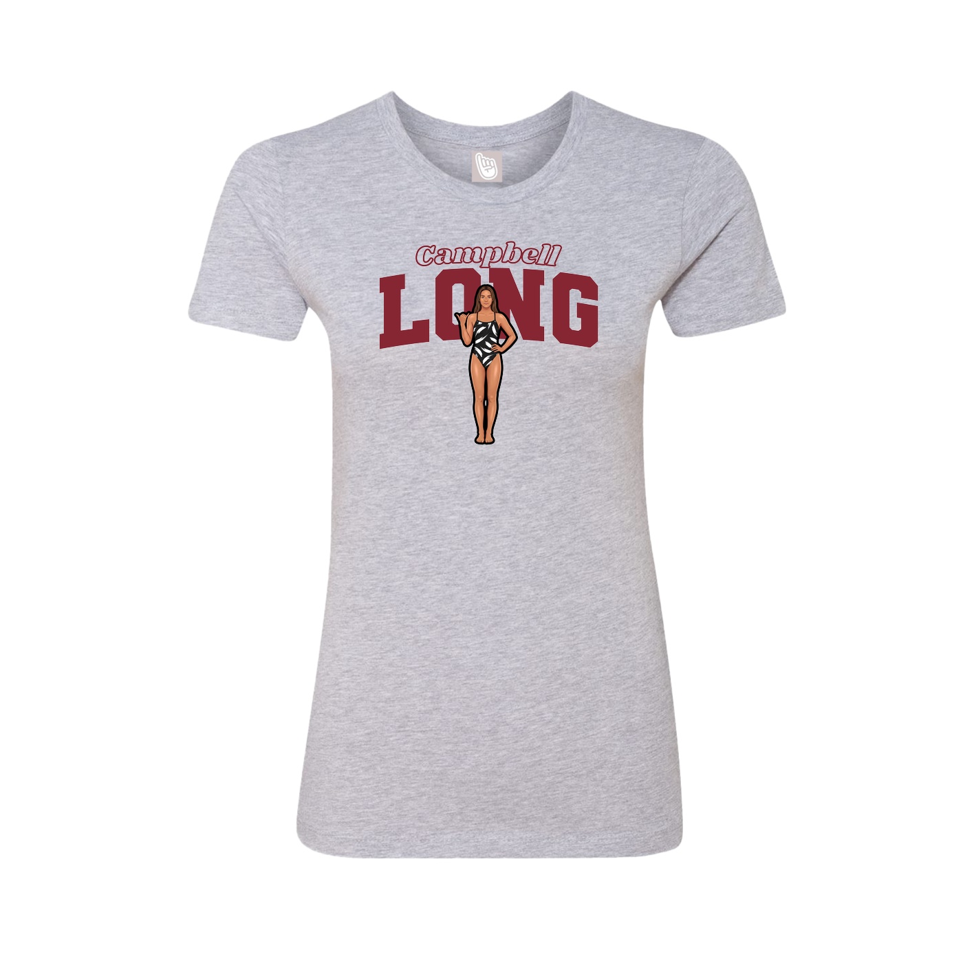 Fitted Women's Tee — Name Arch in Grey