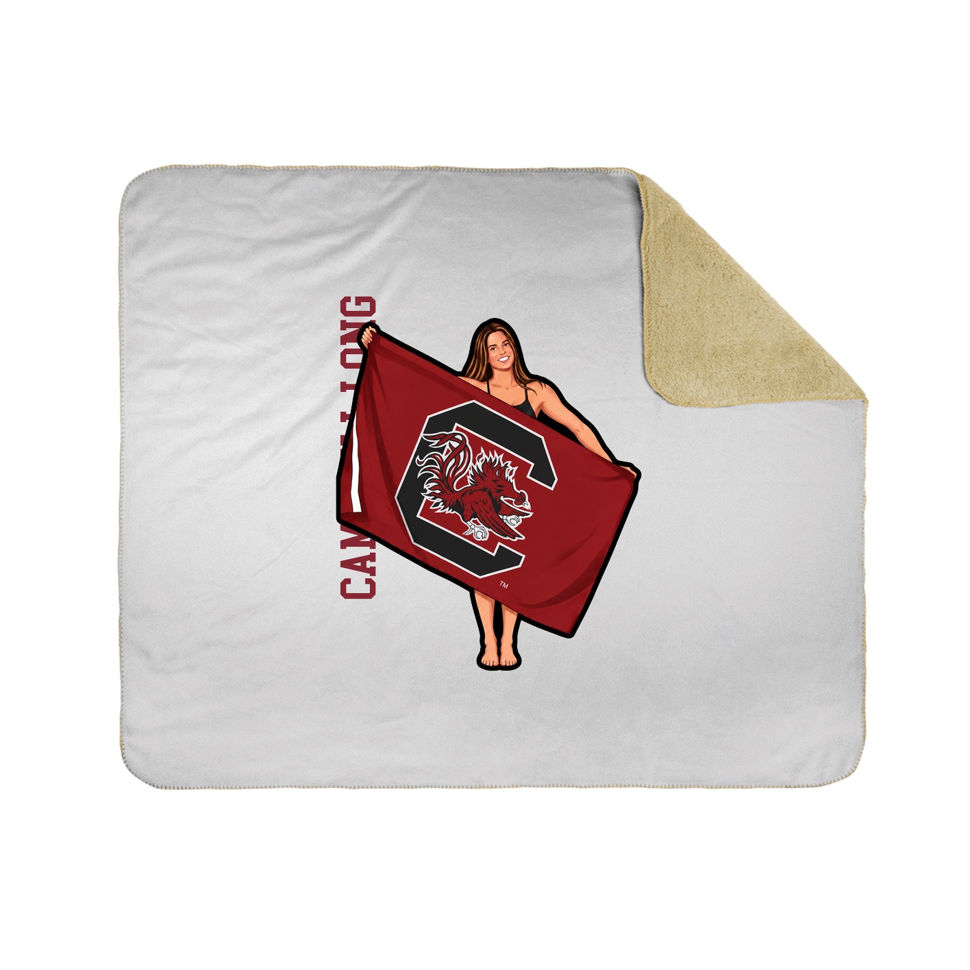 Throw Blanket — Name Vertical in White