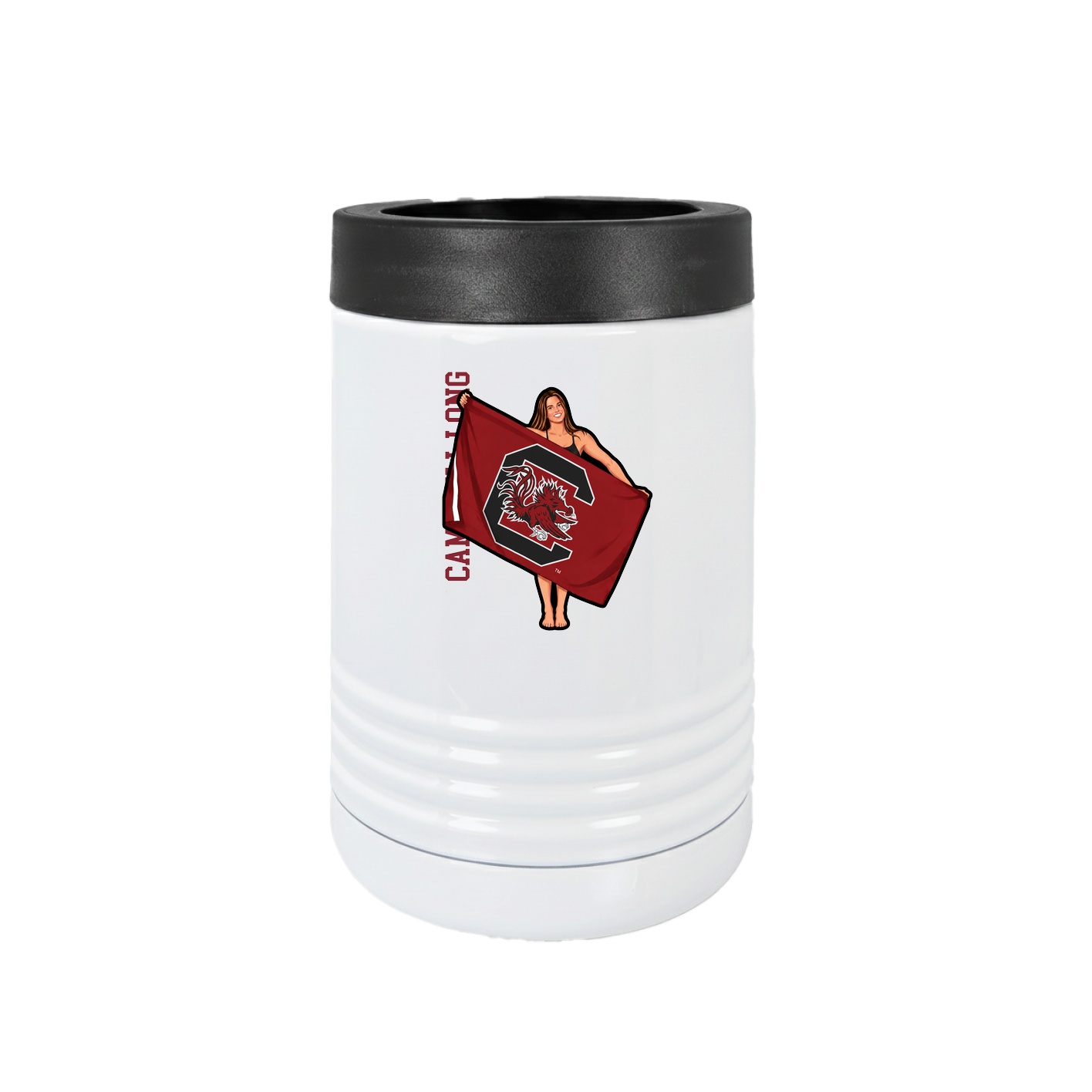 Beverage Holder — Name Vertical in White