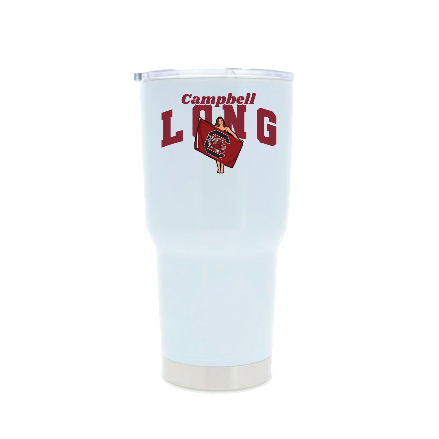 30oz Stainless Steel Tumbler — Signature Arch in White