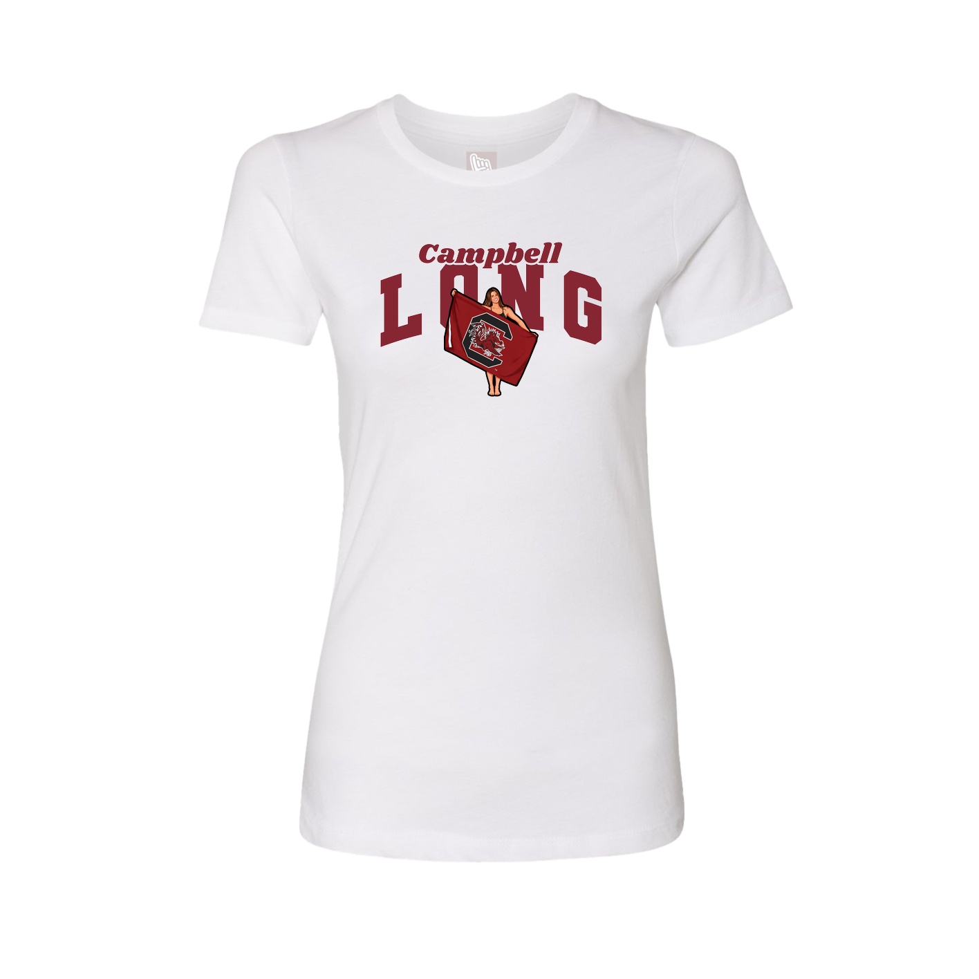 Fitted Women's Tee — Signature Arch in White
