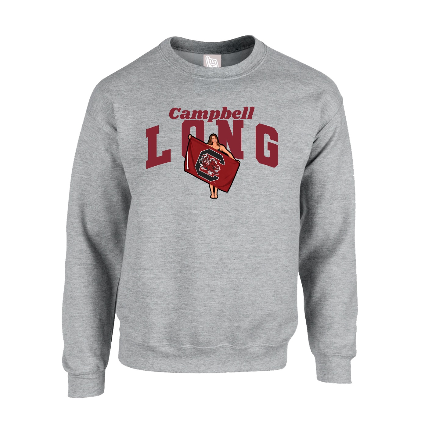 Fleece Crew — Signature Arch in Grey