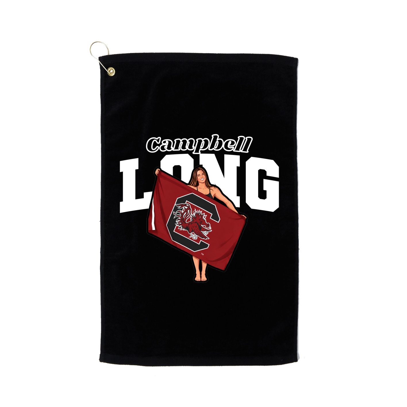 Golf Towel — Name Arch in Black