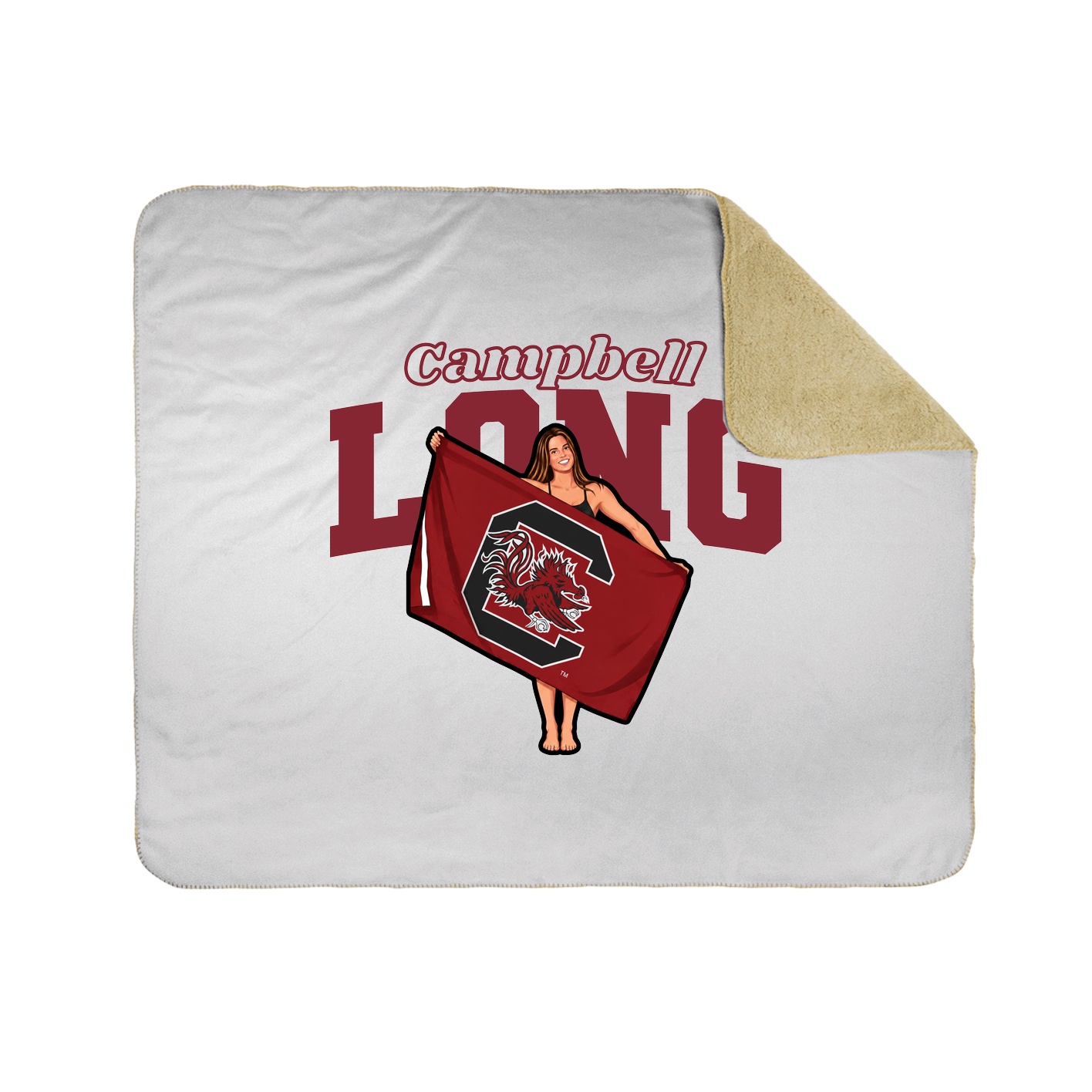 Throw Blanket — Name Arch in White