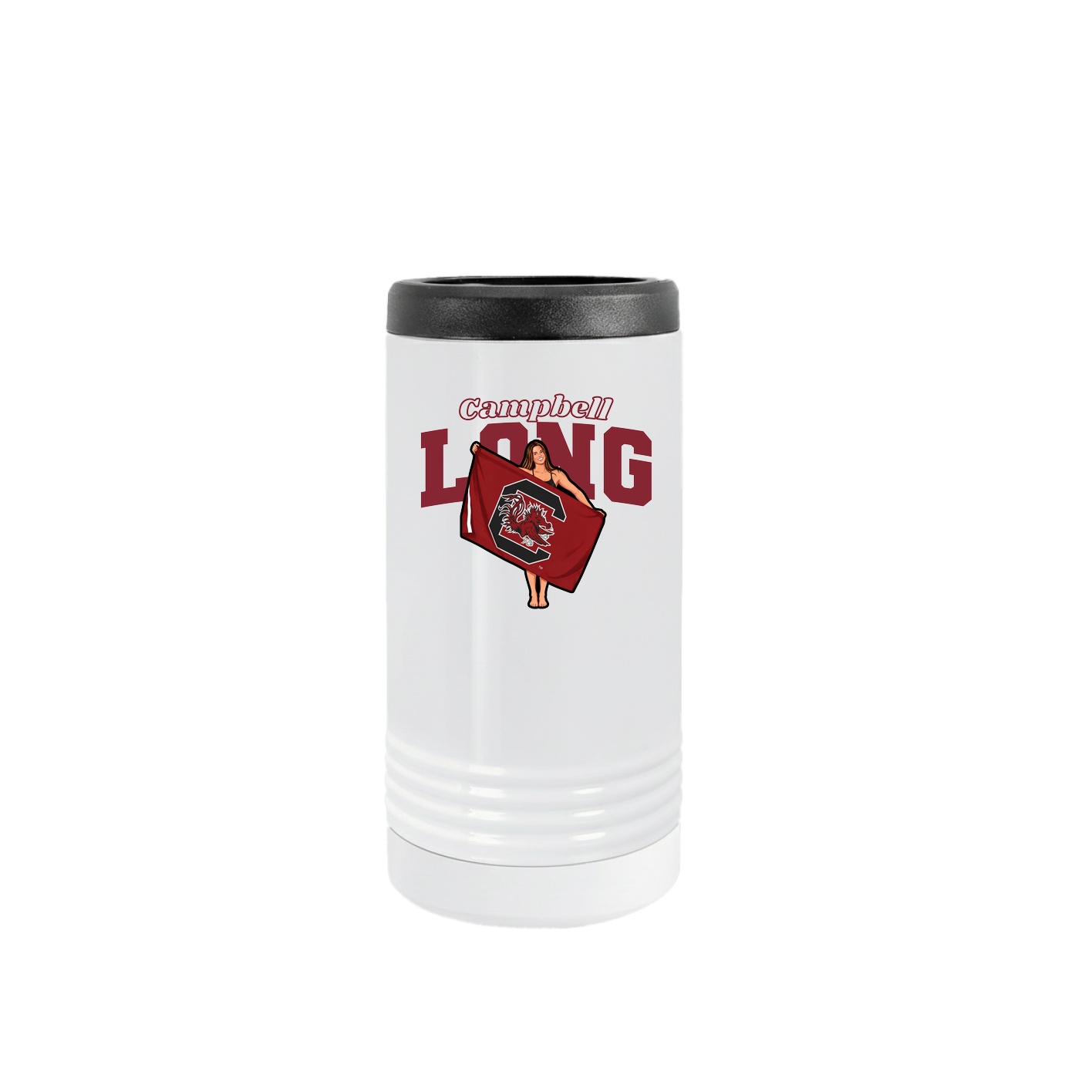 Slim Beverage Holder — Name Arch in White
