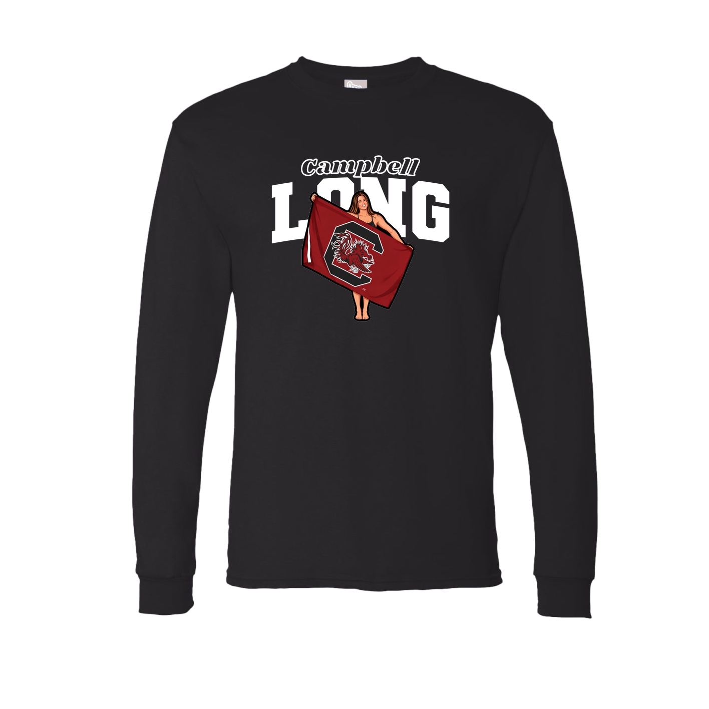 Long Sleeve Tee — Name Arch in Black