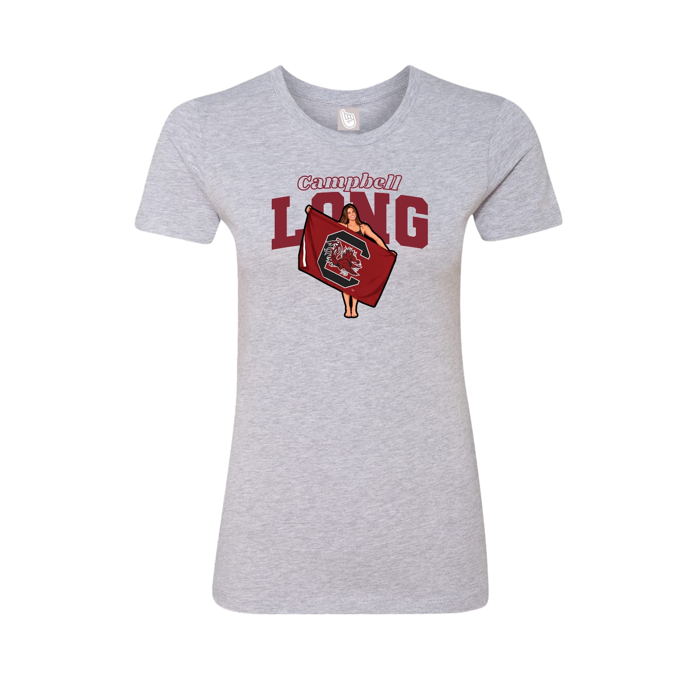 Fitted Women's Tee — Name Arch in Grey