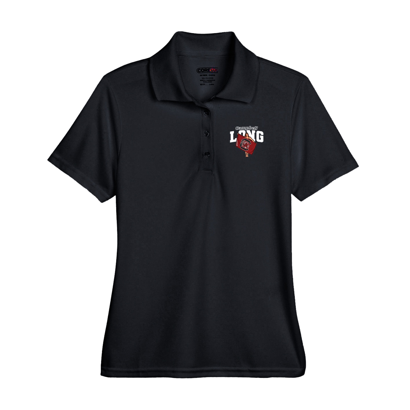 Performance Polo — Name Arch in Black