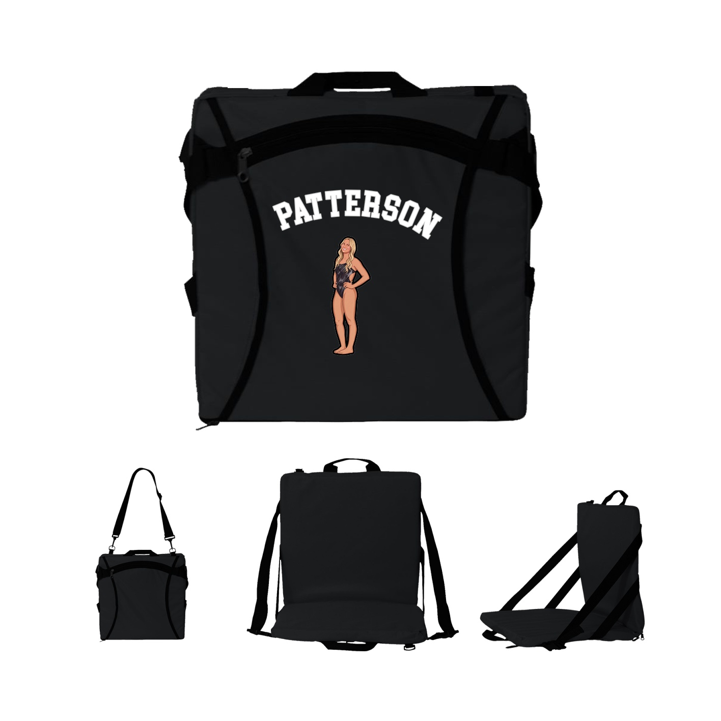 Folding Stadium Seat — Shirsey Arch in Black