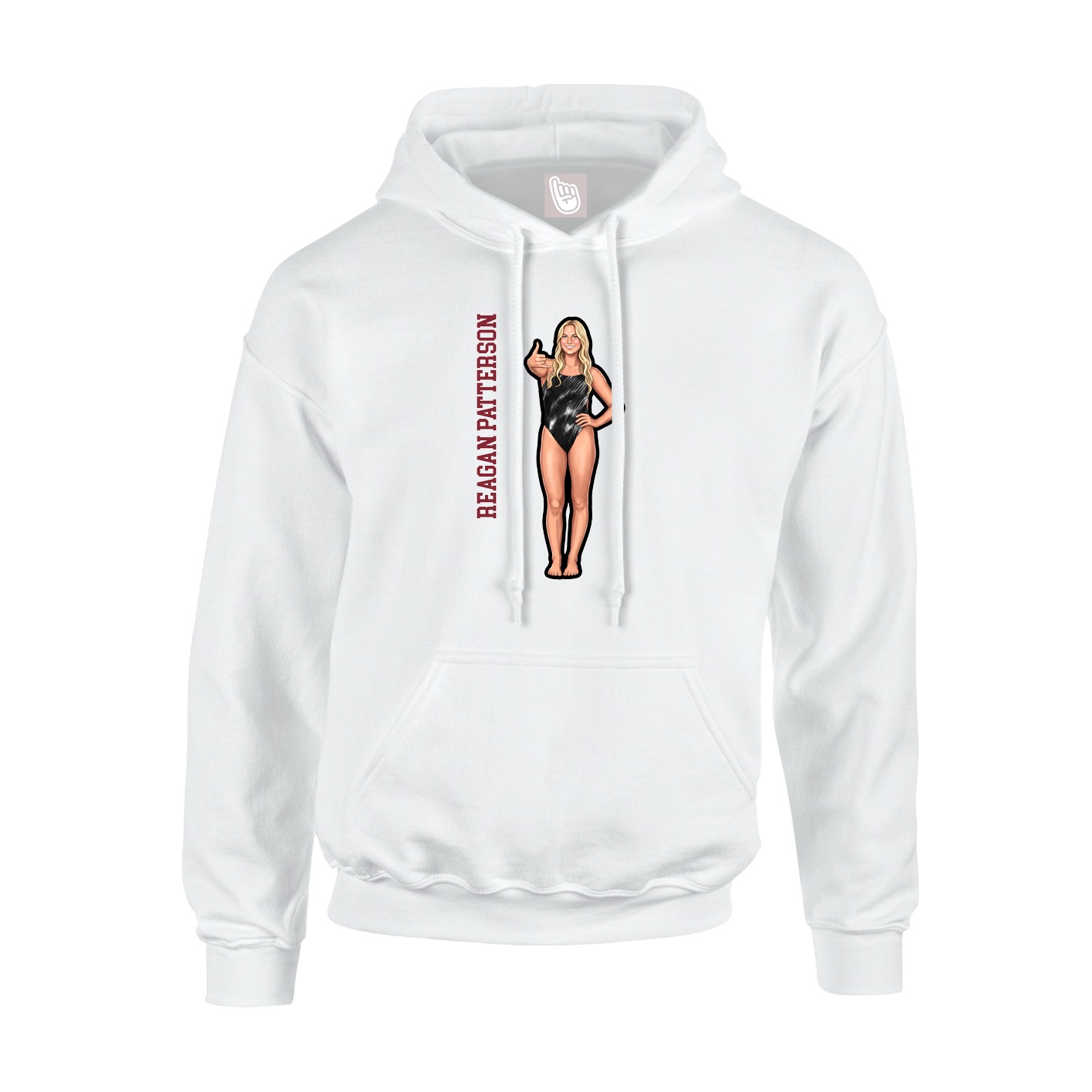 Youth Hoodie — Name Vertical in White
