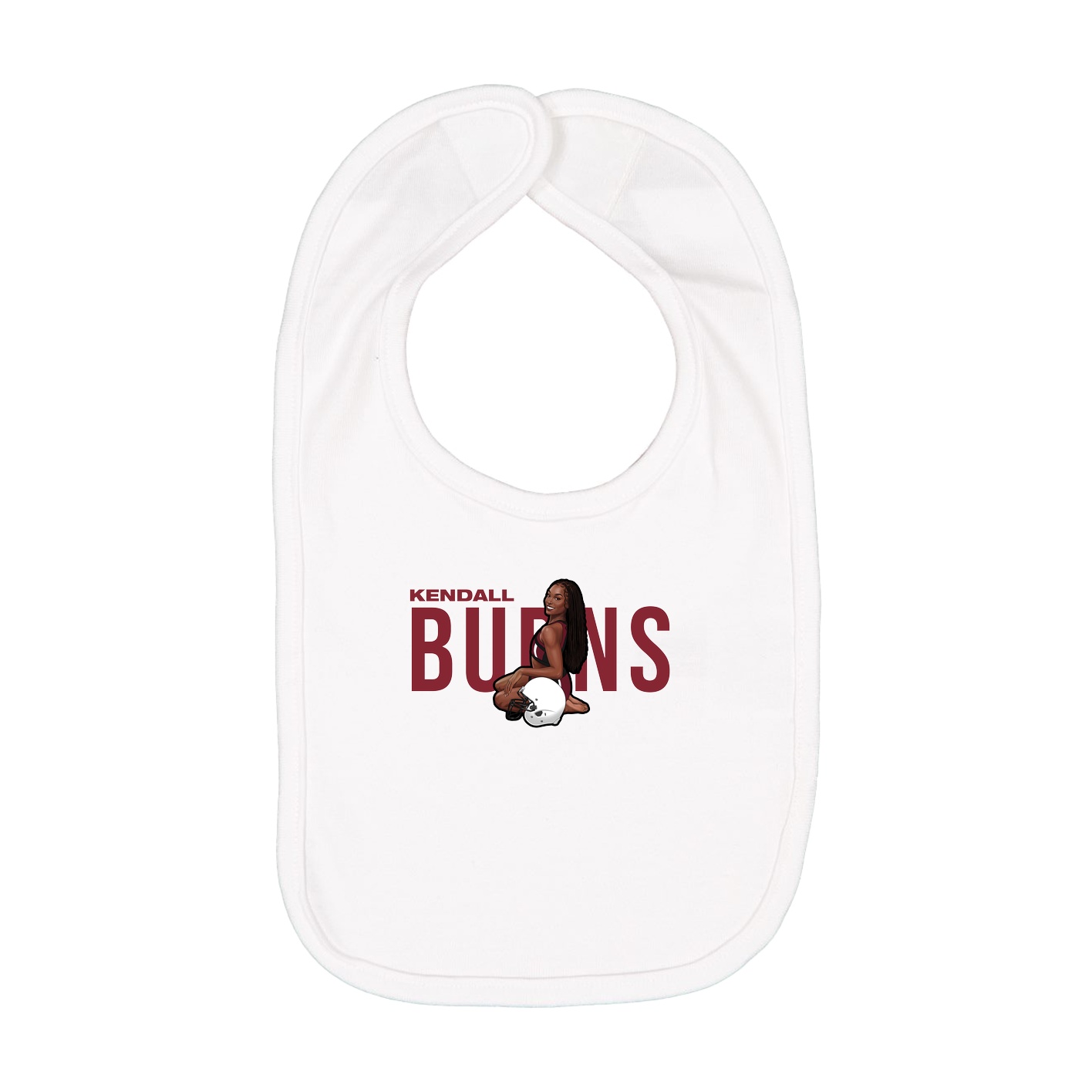 Infant Bib — Player Name in White