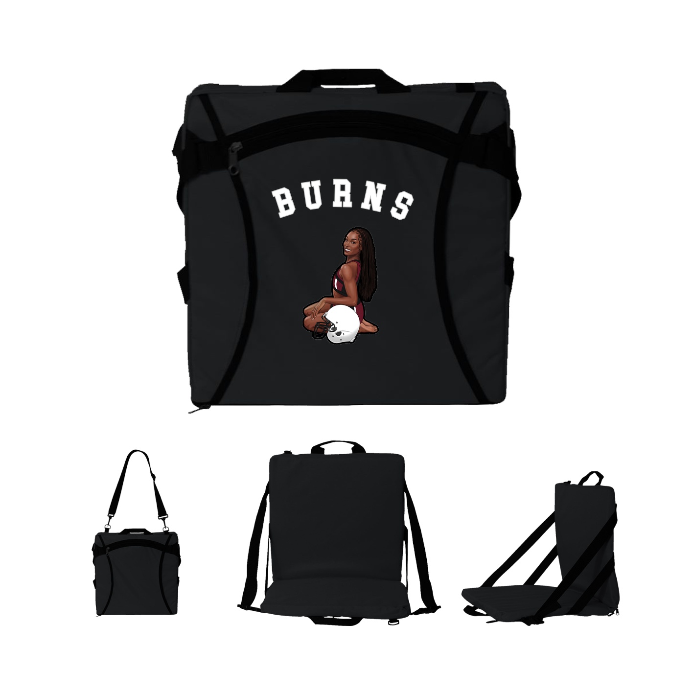 Folding Stadium Seat — Shirsey Arch in Black