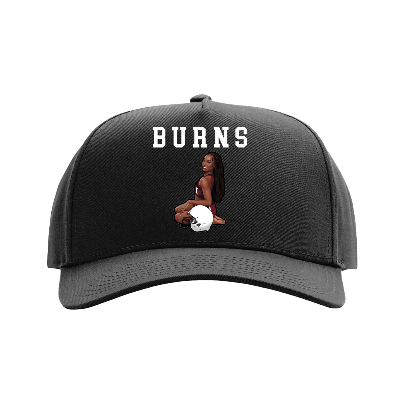 Full Fabric Five-Panel Champ Cap — Shirsey in Black
