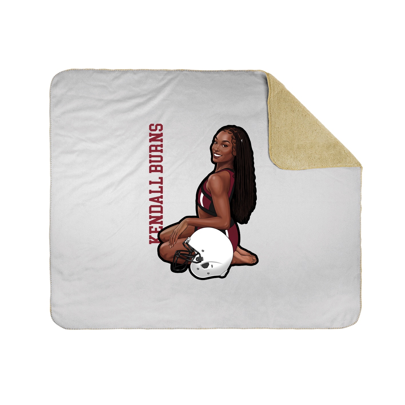 Throw Blanket — Name Vertical in White