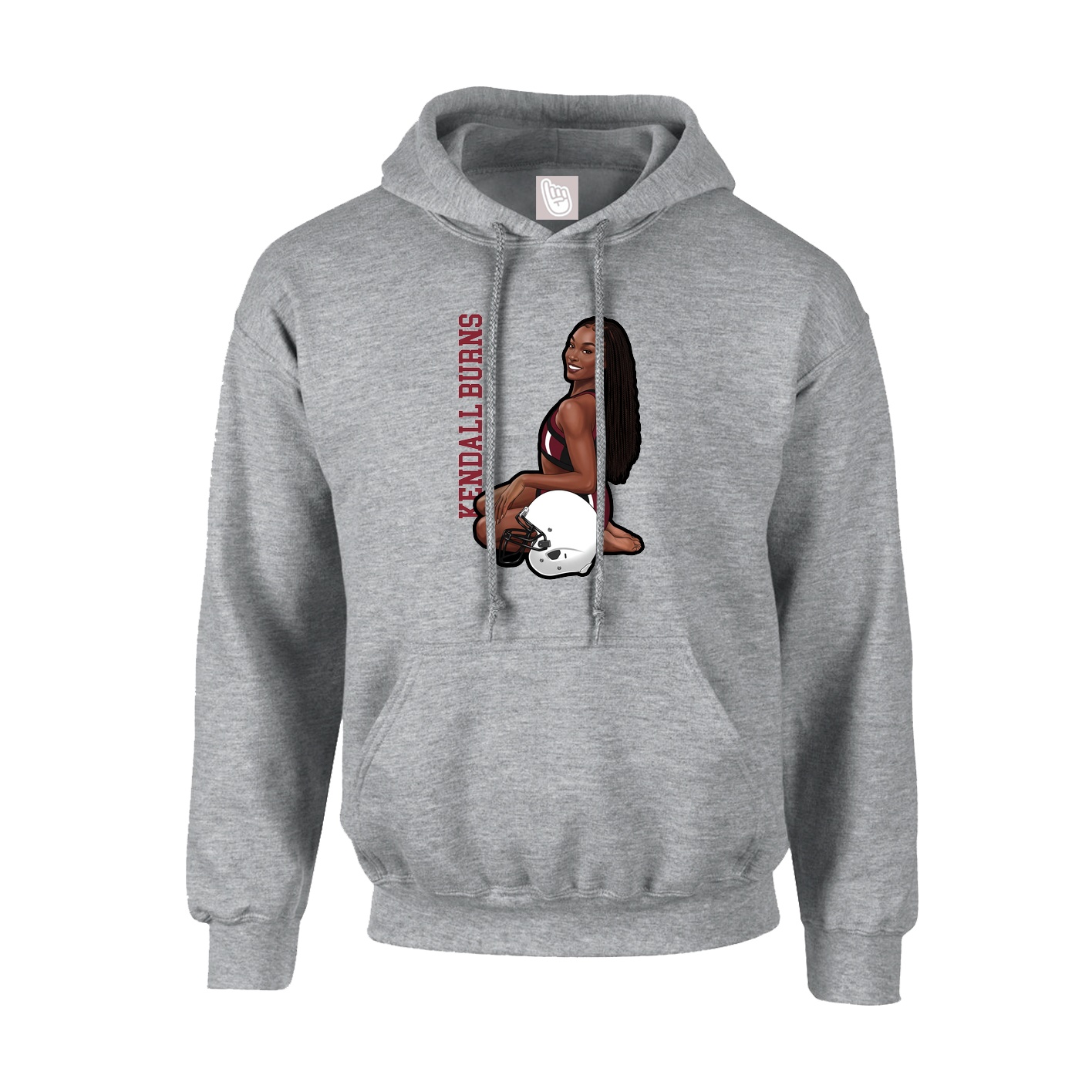 Hoodie — Name Vertical in Grey