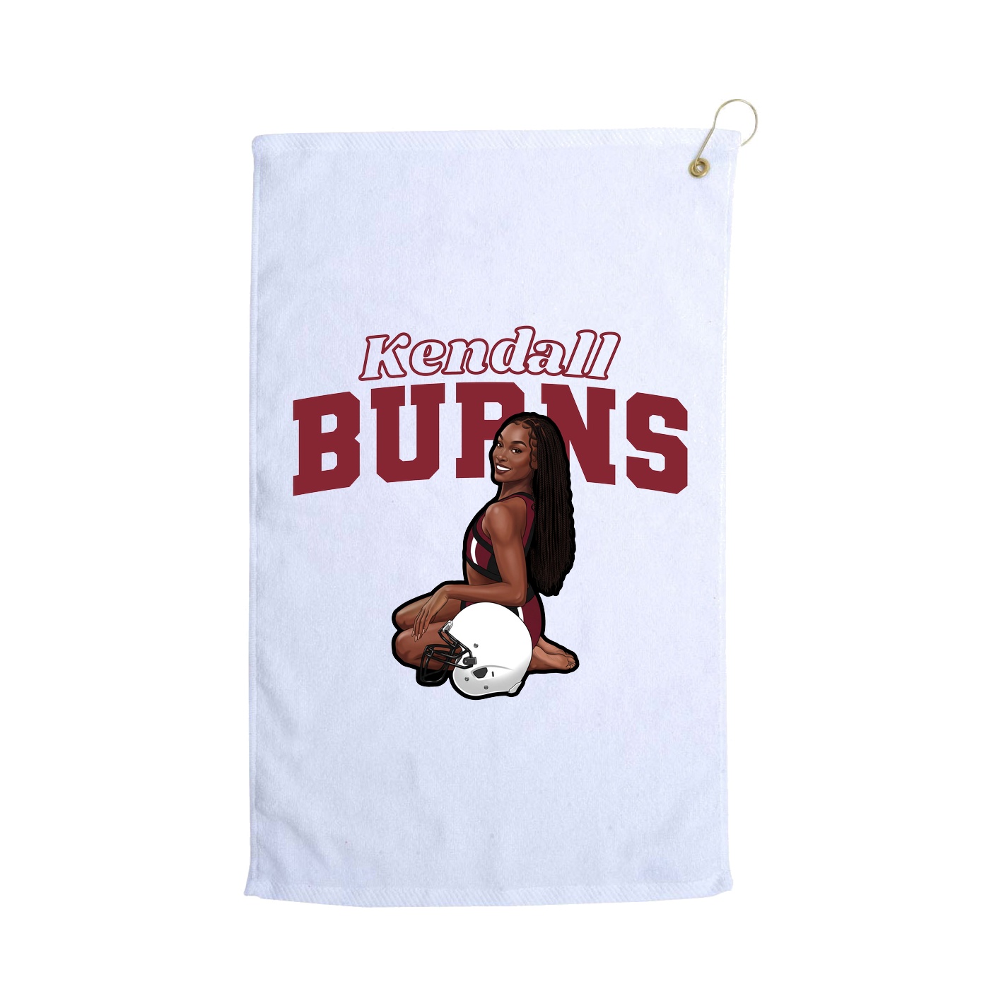 Golf Towel — Name Arch in White