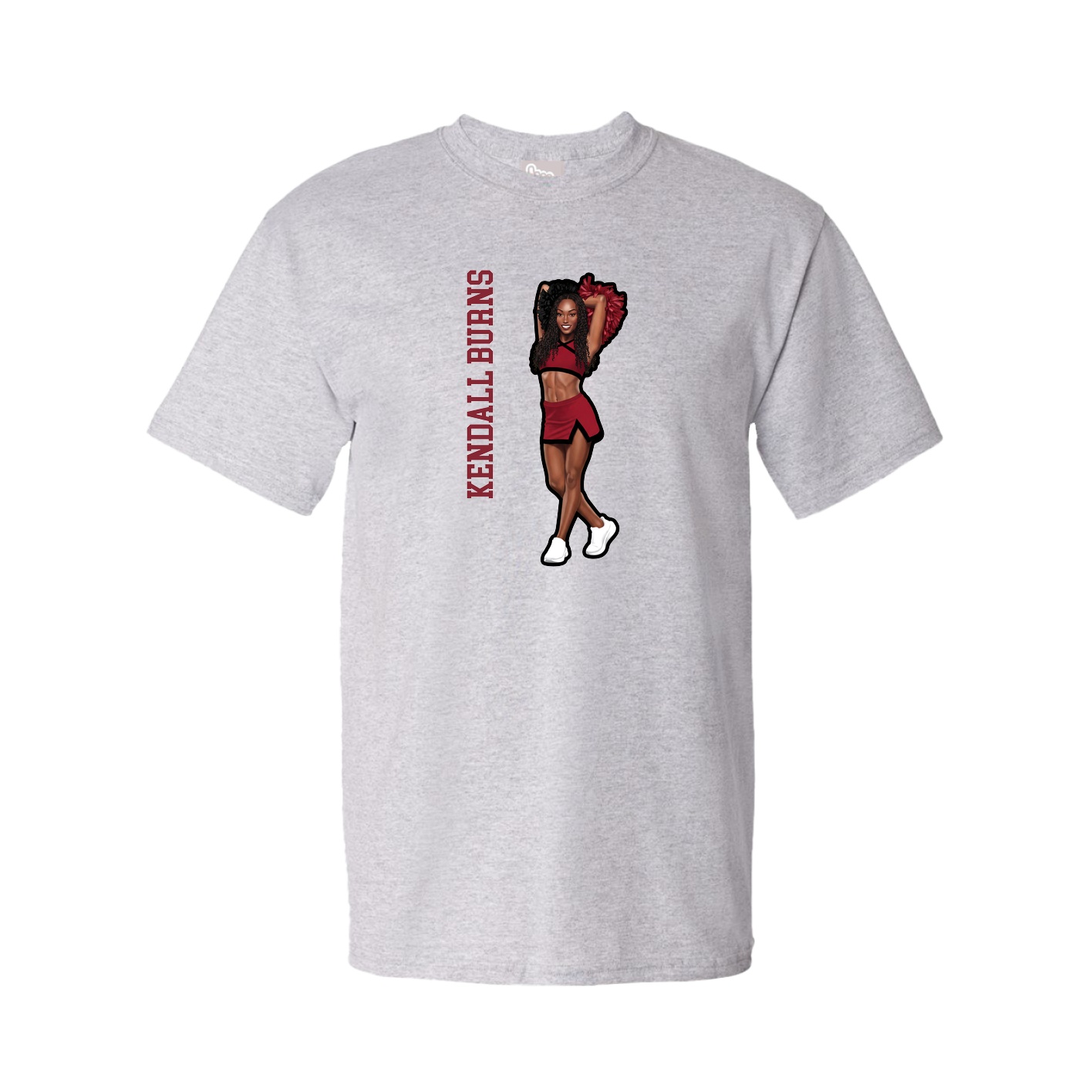 Tee — Name Vertical in Grey
