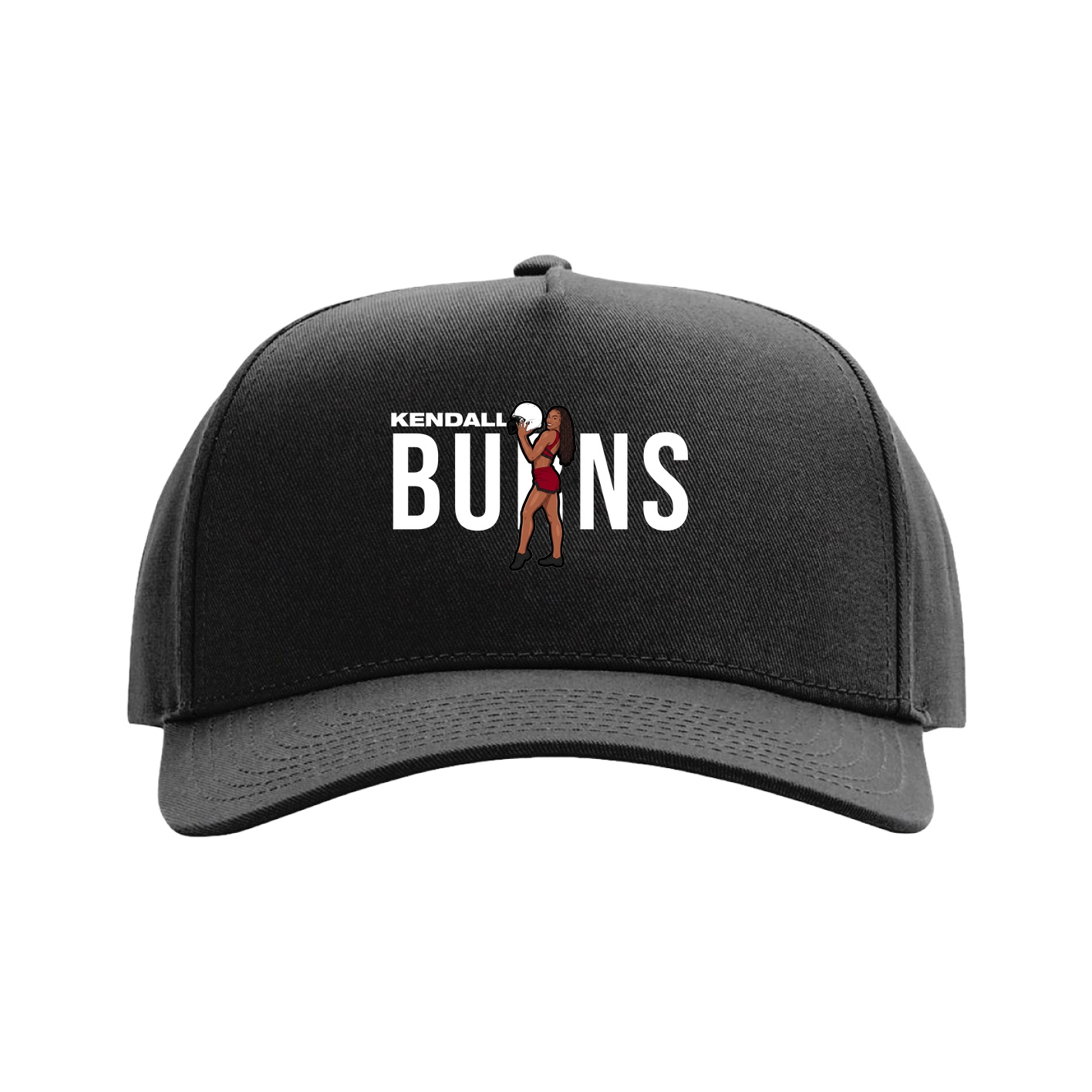 Full Fabric Five-Panel Champ Cap — Player Name in Black