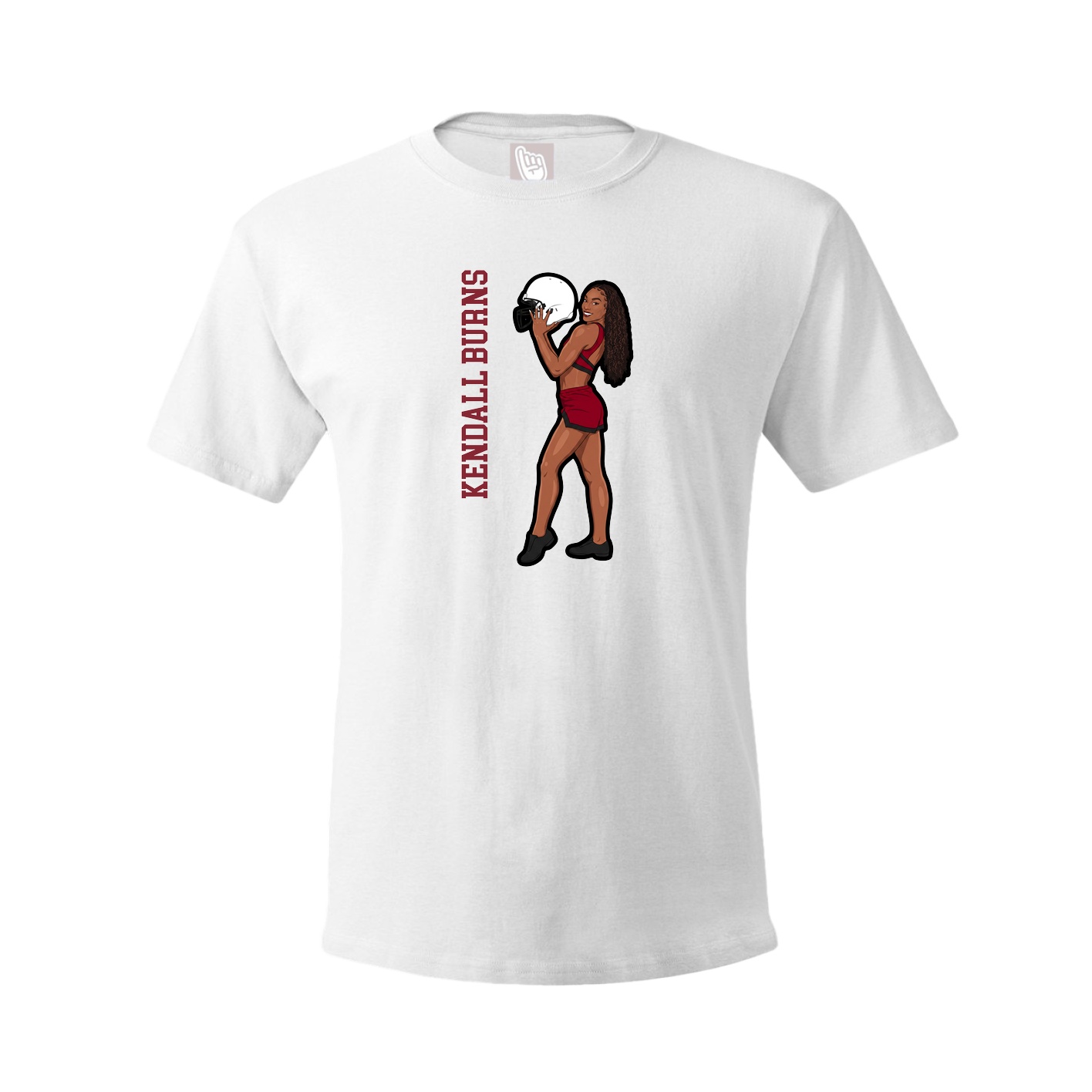 Tee — Name Vertical in White