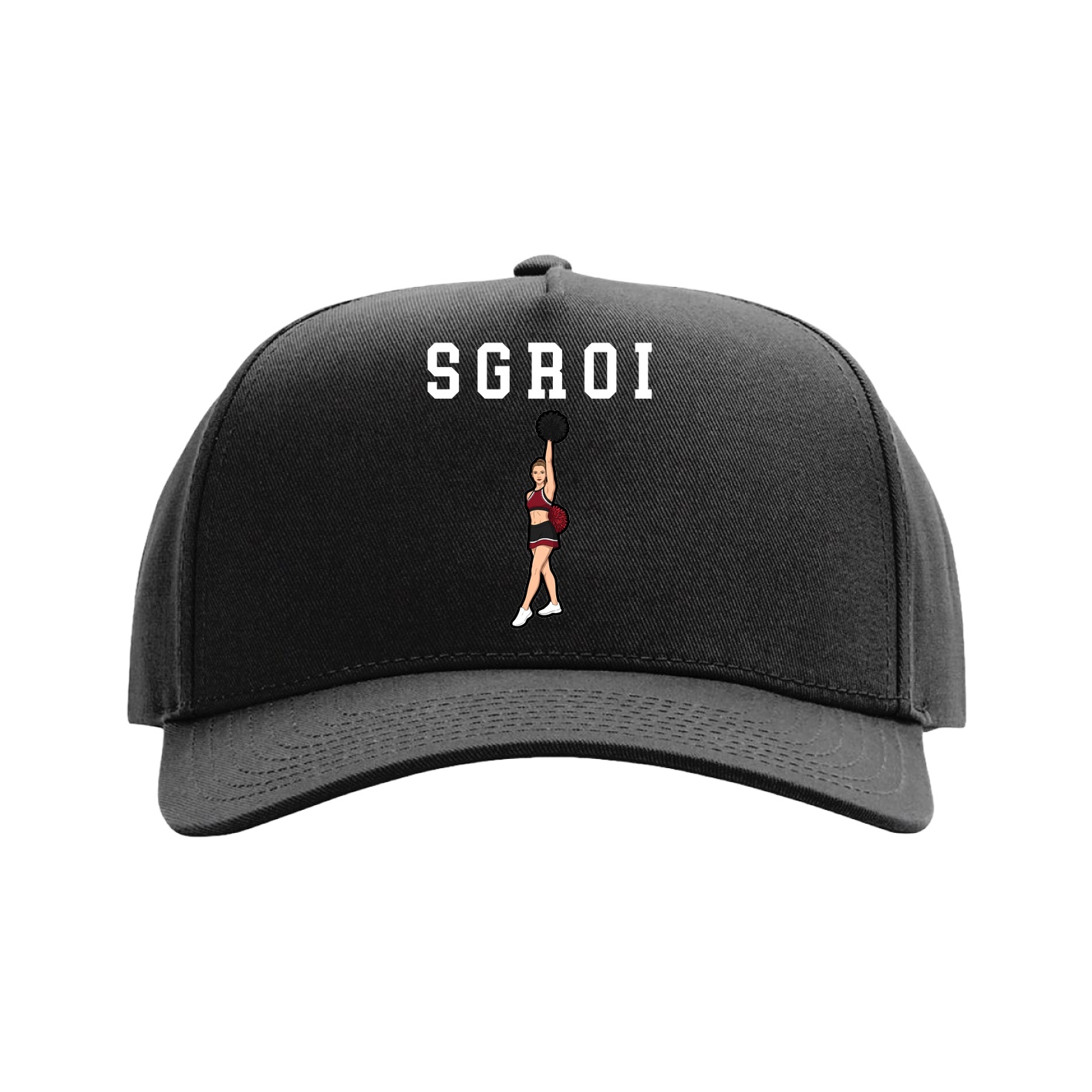 Full Fabric Five-Panel Champ Cap — Shirsey in Black