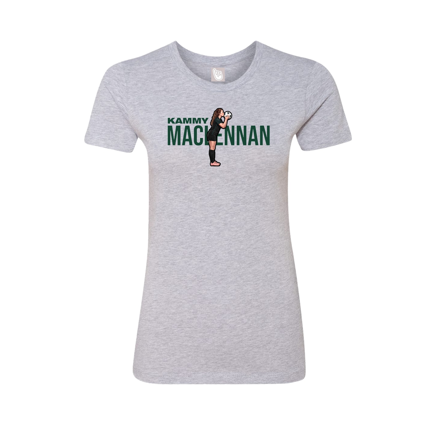 Fitted Women's Tee — Player Name in Grey