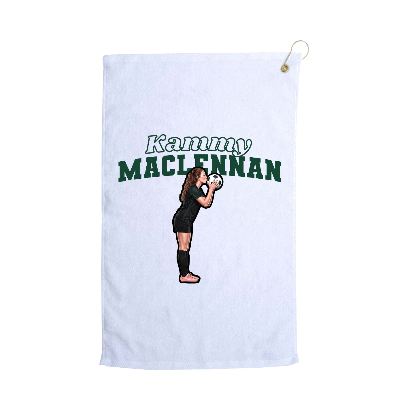 Golf Towel — Name Arch in White