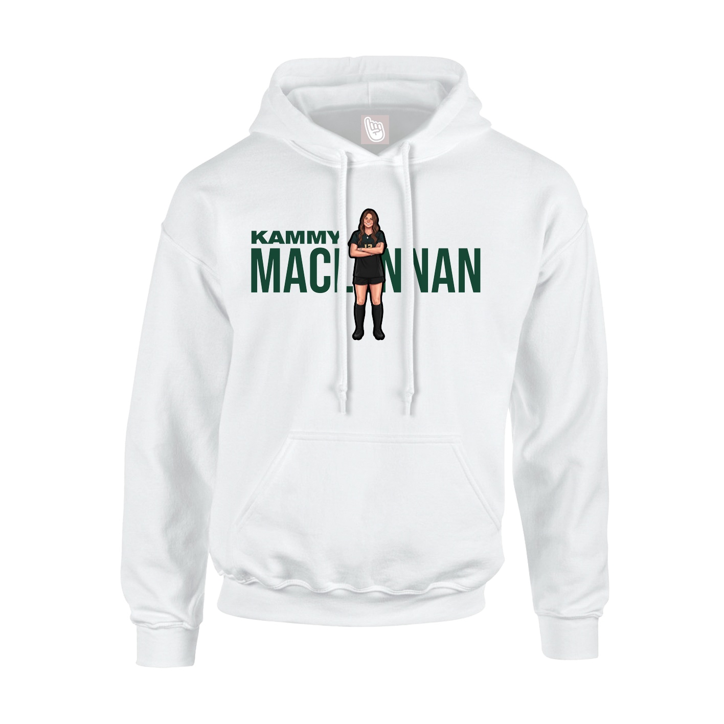 Youth Hoodie — Player Name in White