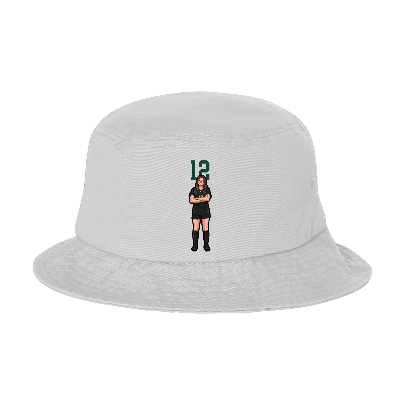 Bucket Cap — Number Top in White