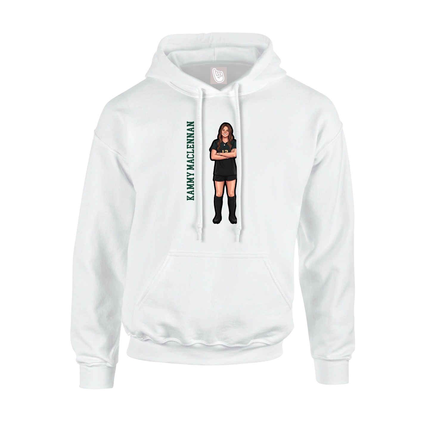 Hoodie — Name Vertical in White