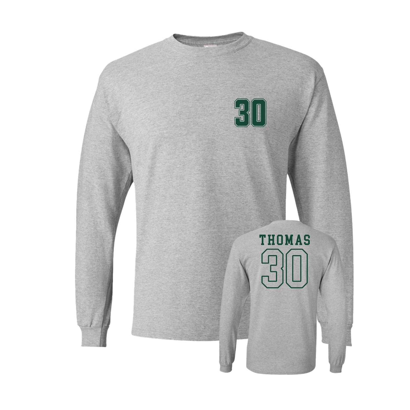 Long Sleeve Tee — Chest Back in Grey
