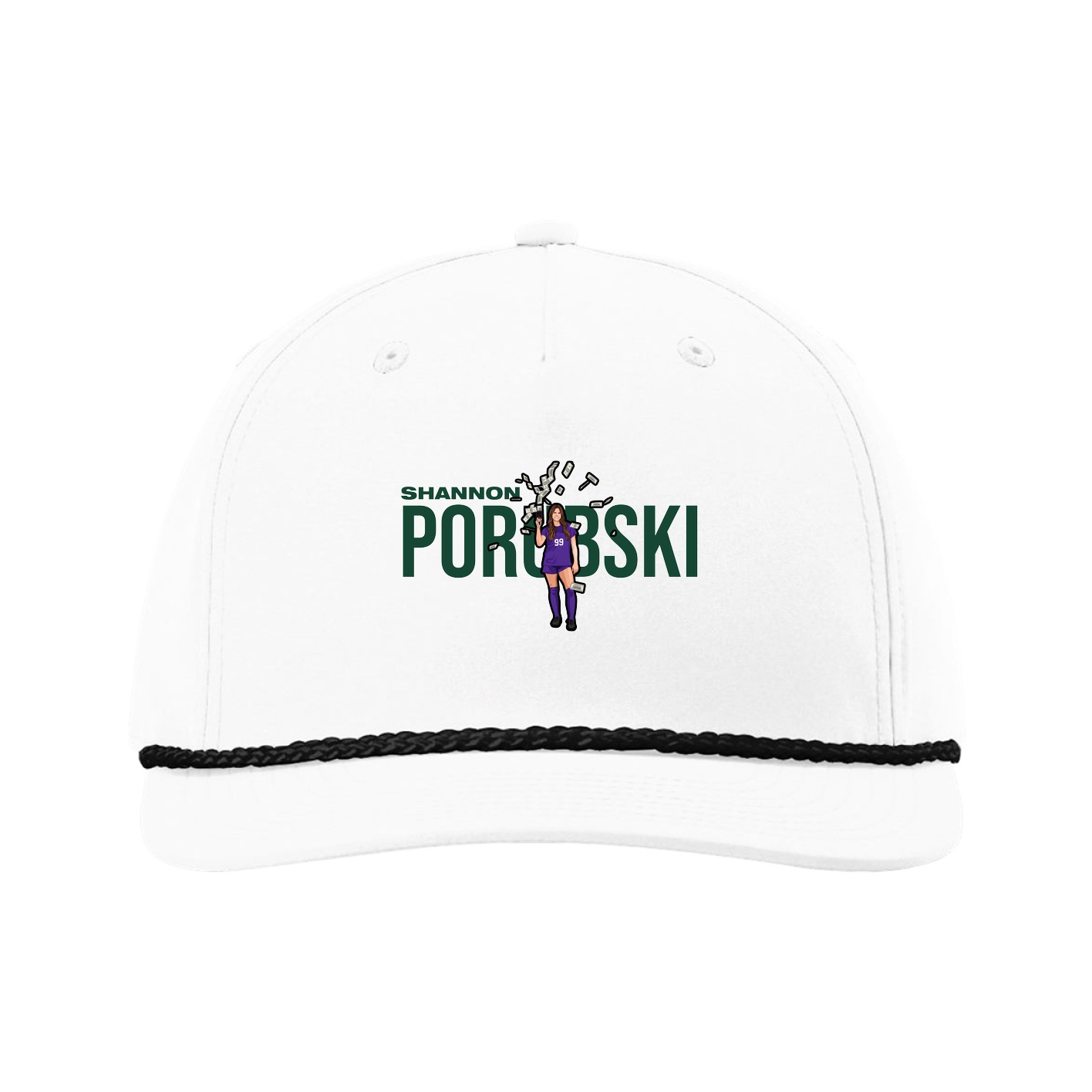 Five-Panel Classic Rope Cap — Player Name in White