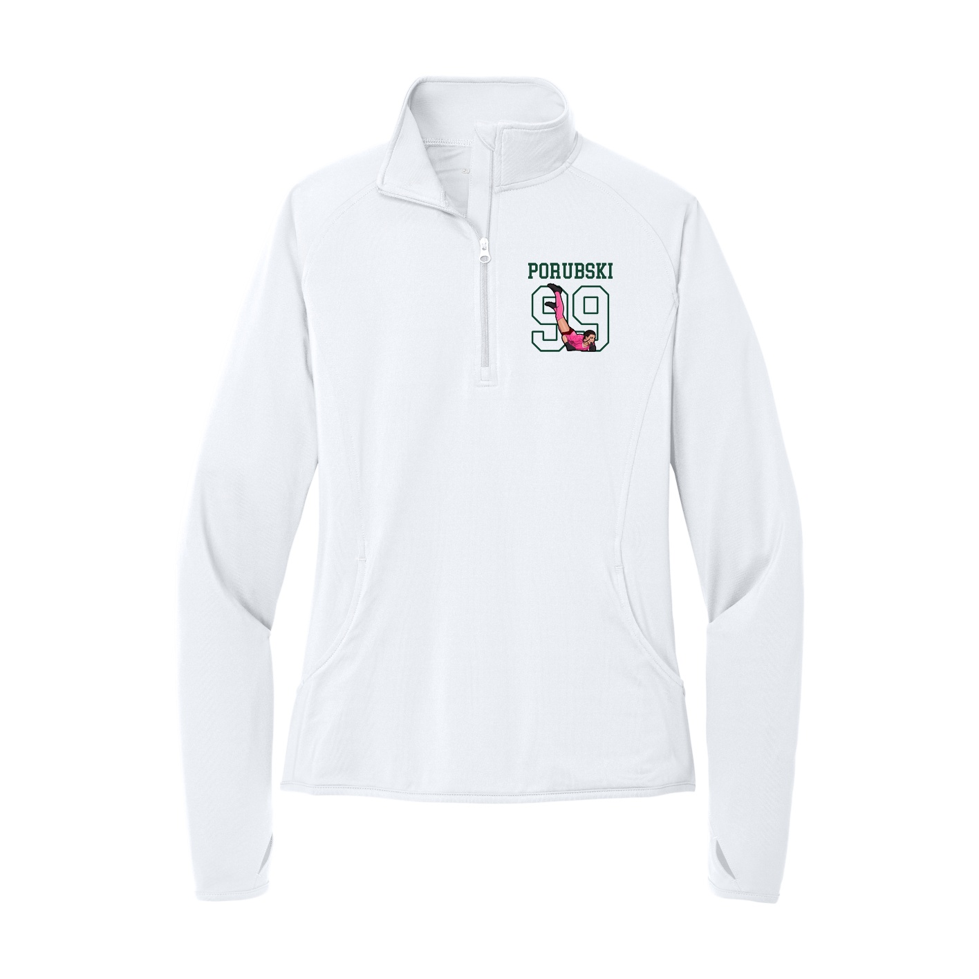 Women's Q-Zip Pullover — Shirsey in White