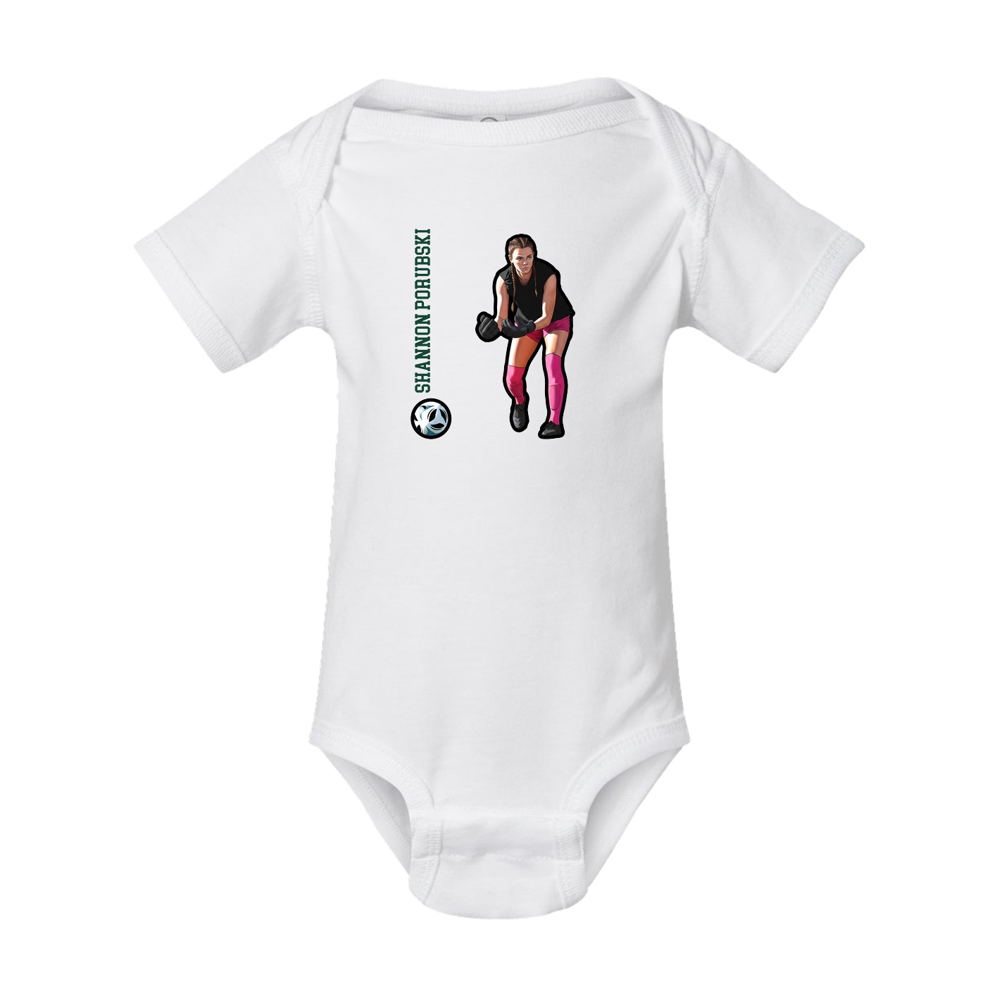 Baby Onesie — Name Vertical in White