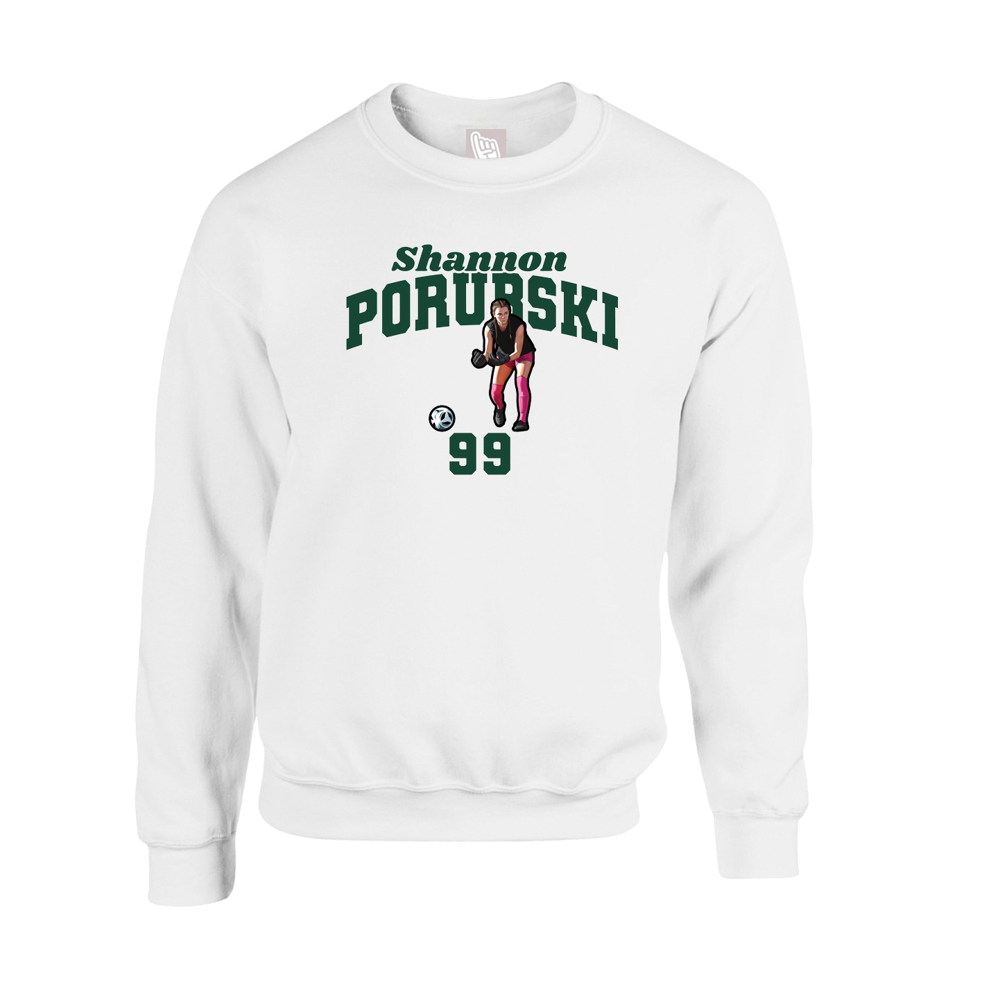 Fleece Crew — Signature Arch in White
