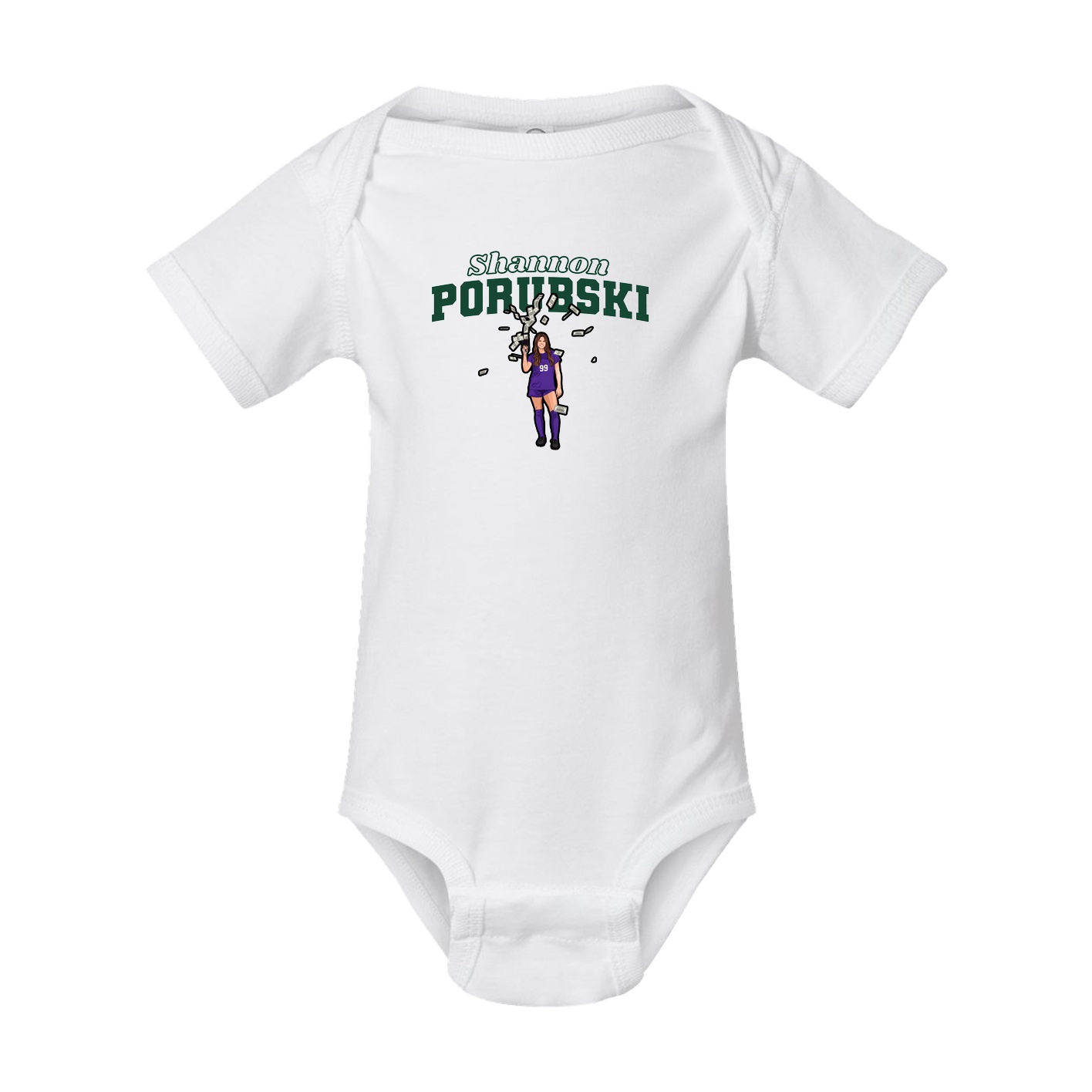 Baby Onesie — Name Arch in White