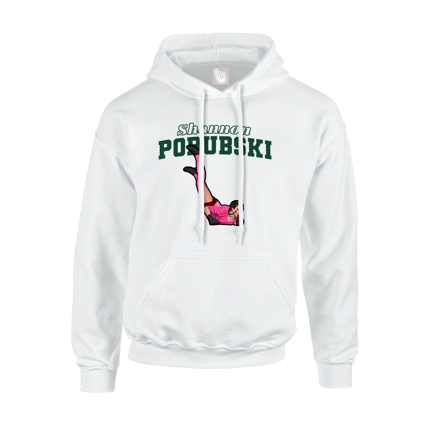 Youth Hoodie — Name Arch in White