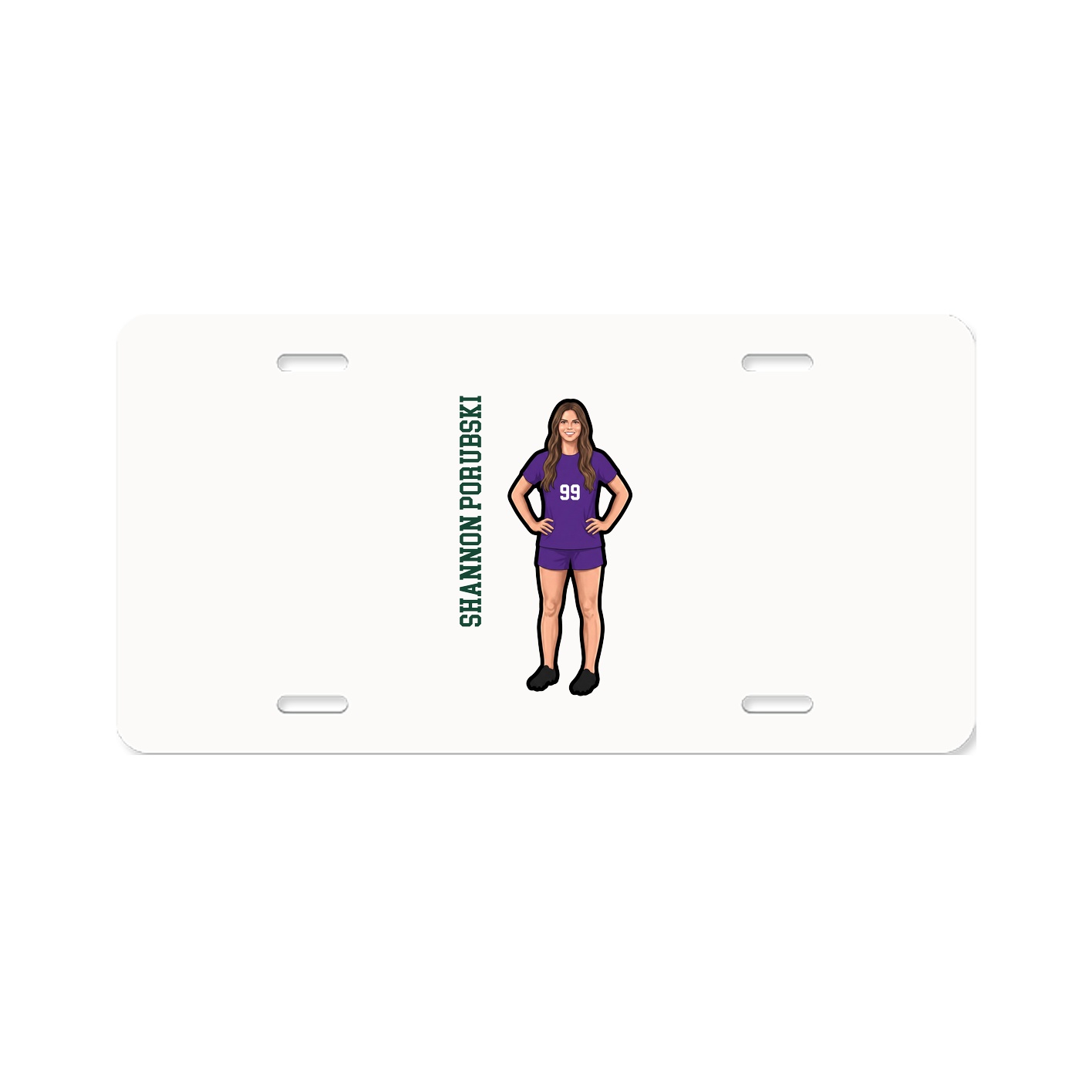 License Plate — Name Vertical in Classic