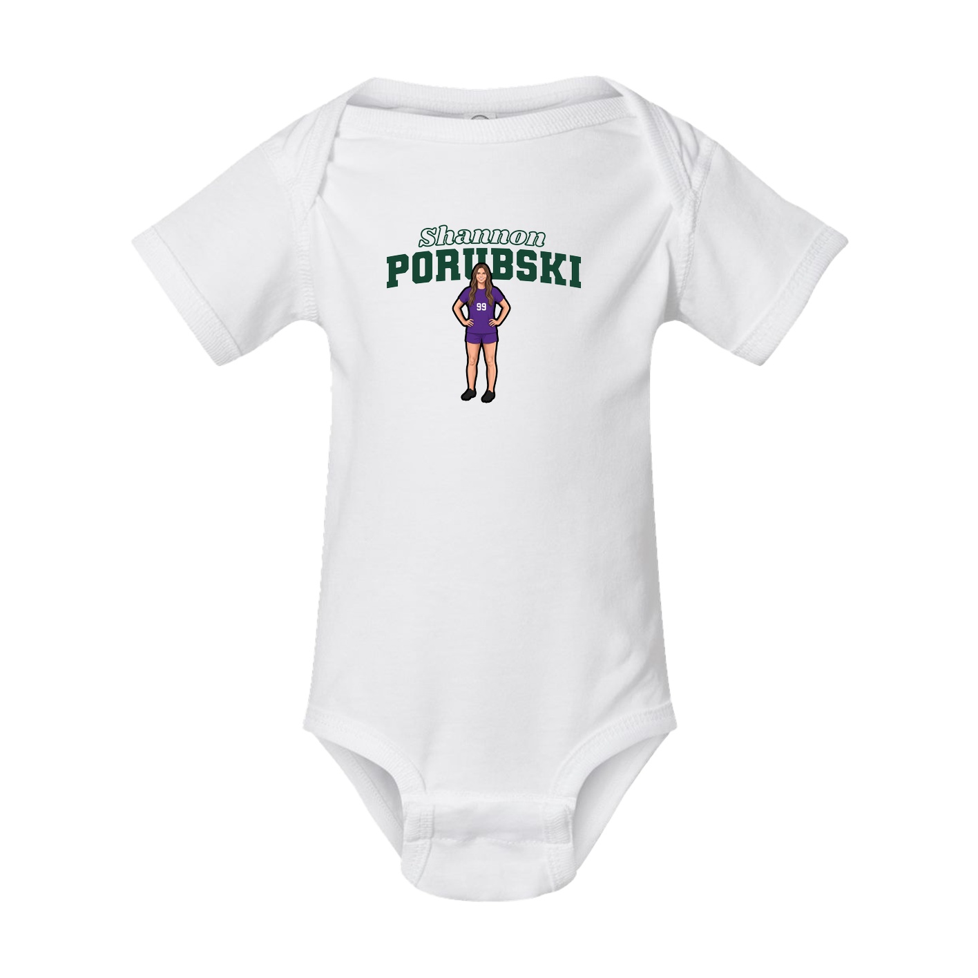 Baby Onesie — Name Arch in White