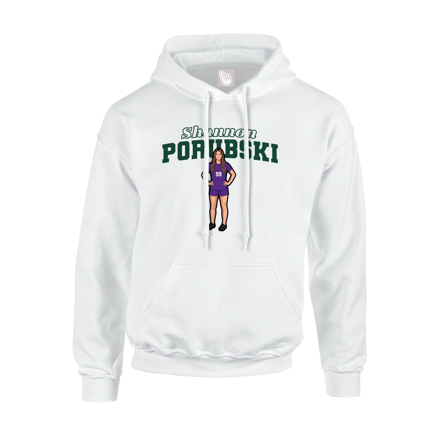 Hoodie — Name Arch in White