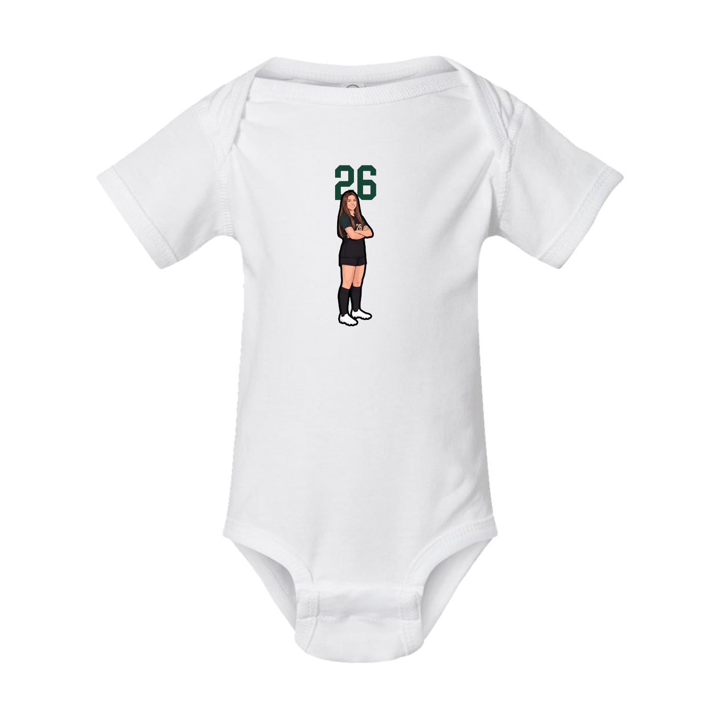 Baby Onesie — Number Top in White