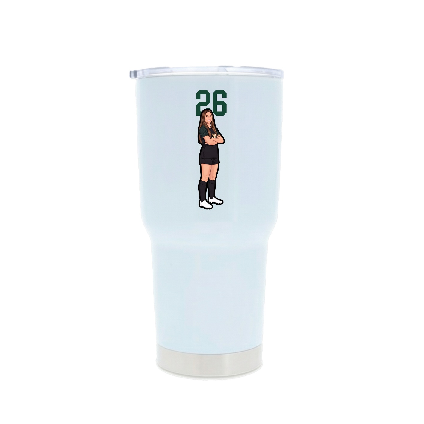 30oz Stainless Steel Tumbler — Number Top in White