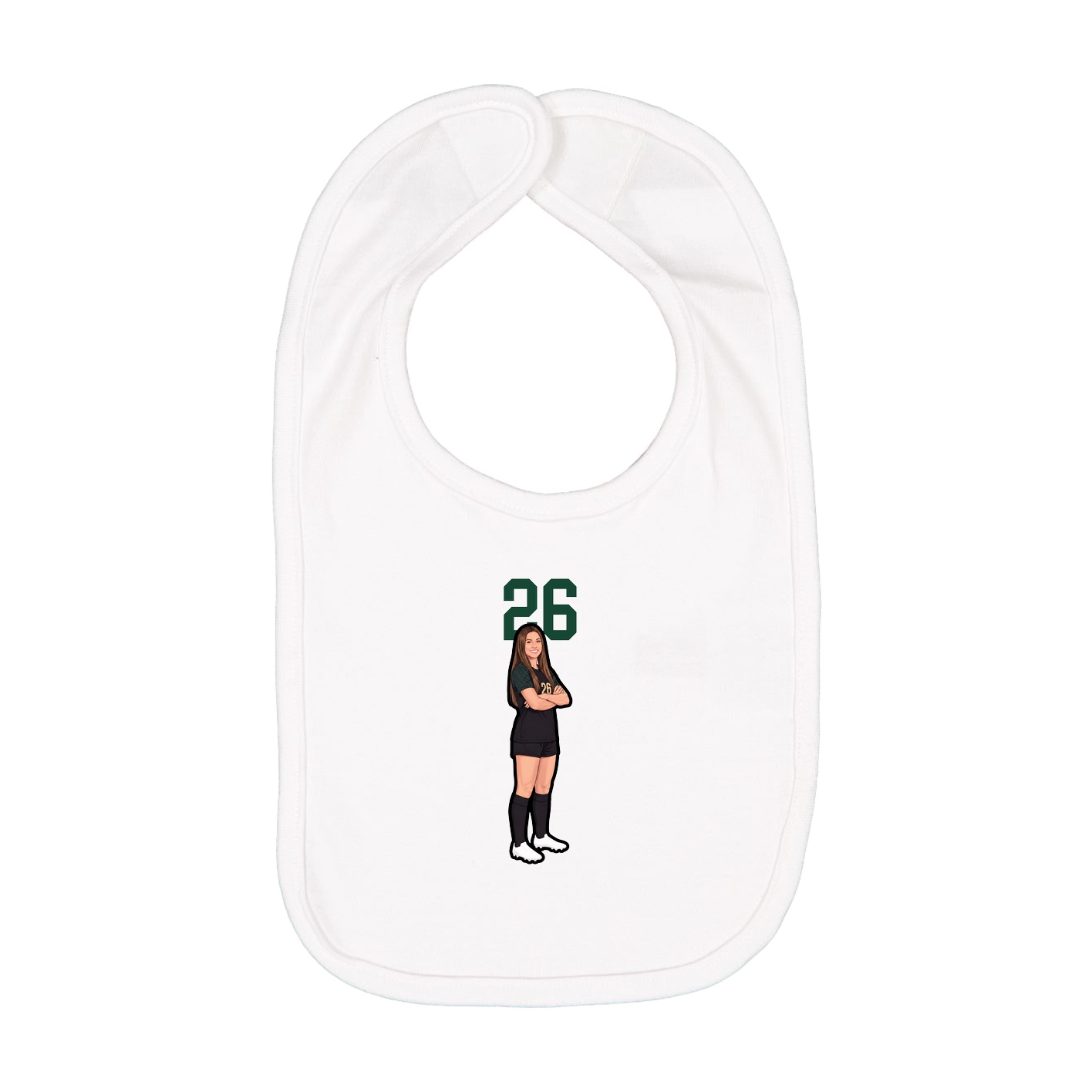Infant Bib — Number Top in White