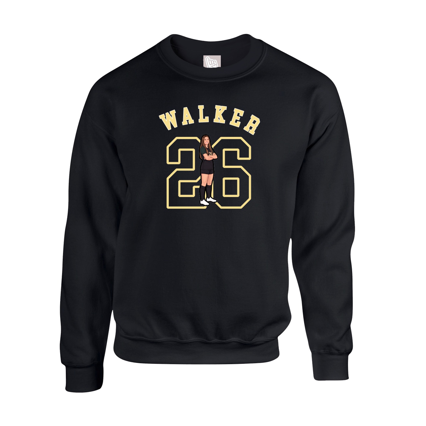 Fleece Crew — Shirsey Arch in Black