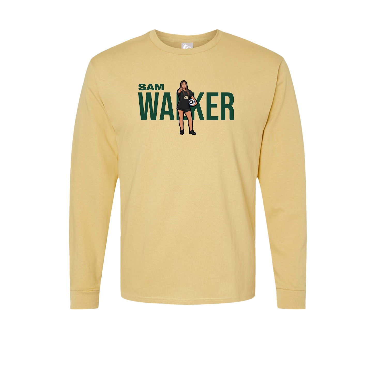Long Sleeve Tee — Player Name in Vegas Gold