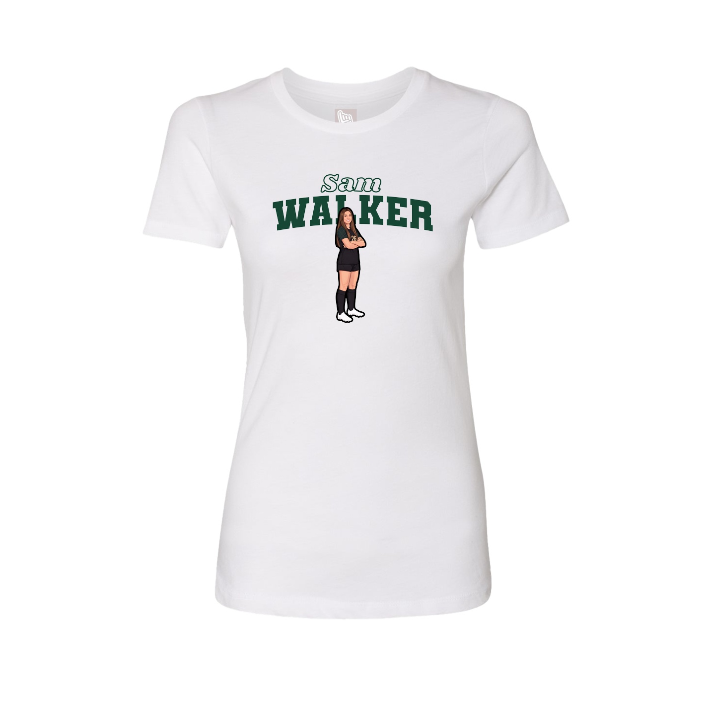 Fitted Women's Tee — Name Arch in White