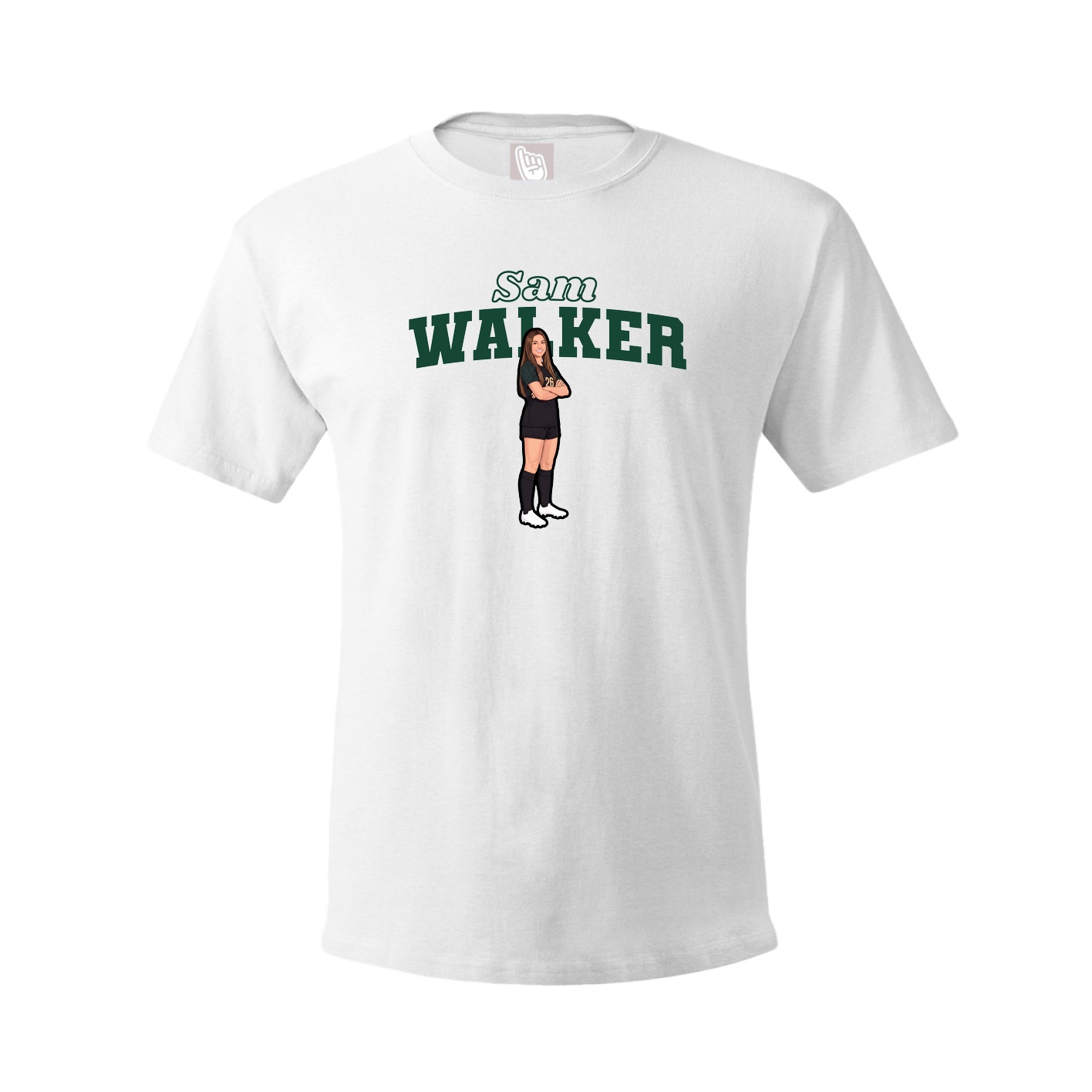 Youth Tee — Name Arch in White