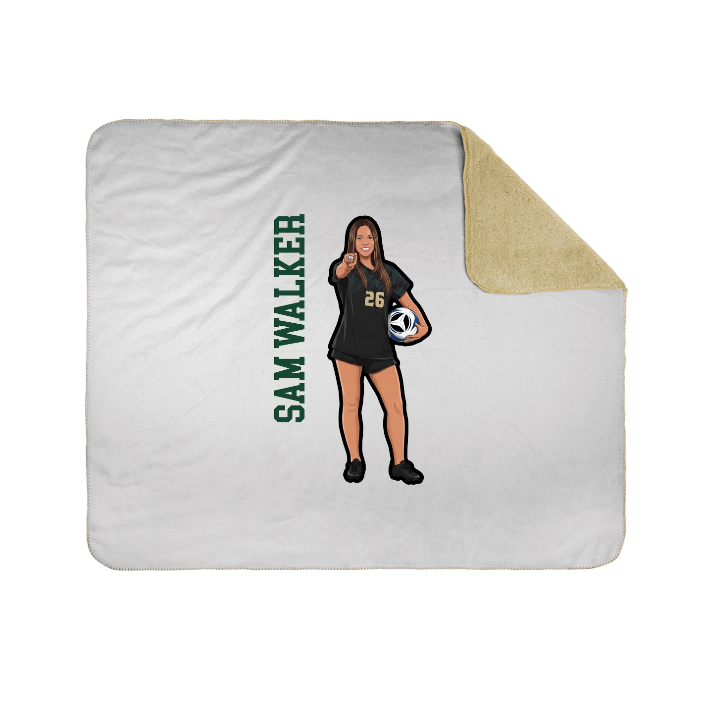Throw Blanket — Name Vertical in White